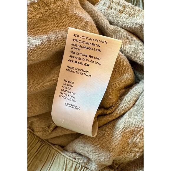 Free People Linen Cotton Cargo Button-Fly Pants Relaxed Slouchy - Picture 7 of 7